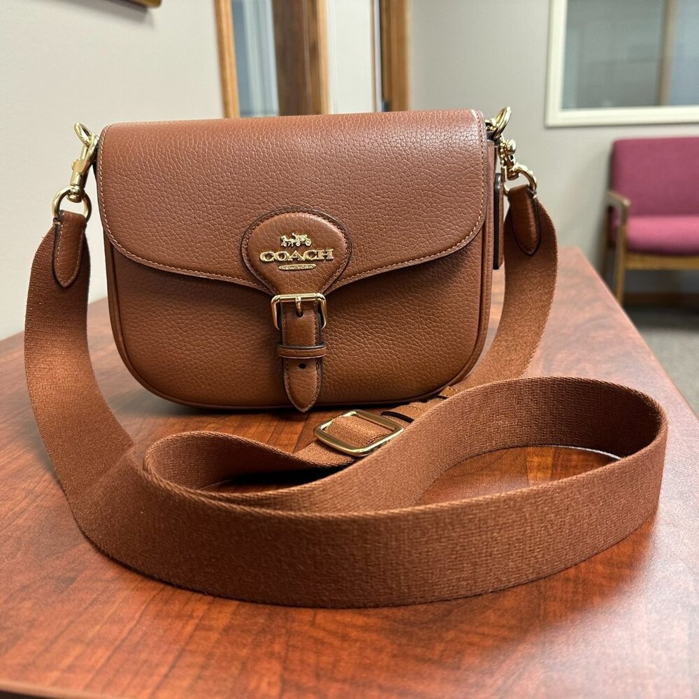 COACH Amelia Saddle Bag in Redwood, Gold Hardware - Used Like New! Style CP107